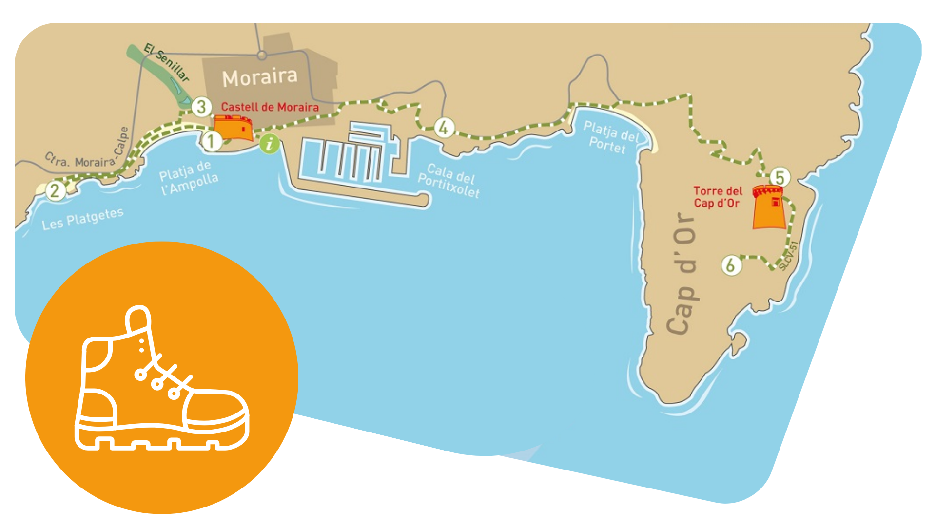 Geologische wandelroute Moraira bij Cap d’Or met kliffen en zeezicht